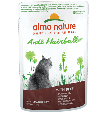 Almo Nature Cat  Almo Nature Anti Hairball with Beef 70gr, 1+,7+ year