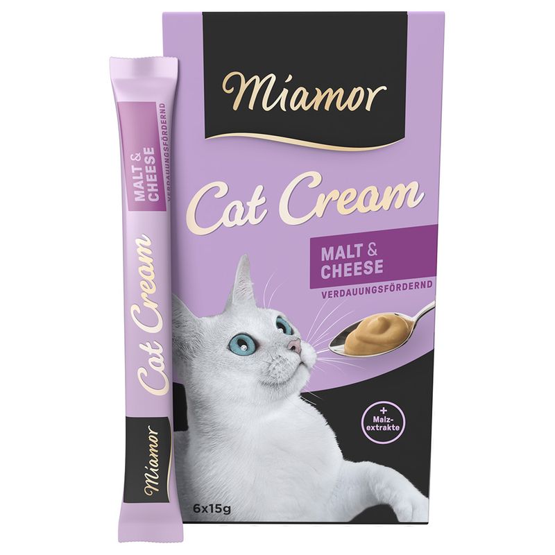 Miamor Snacks Cream malt & ostur 6x15g(anti hairball)
