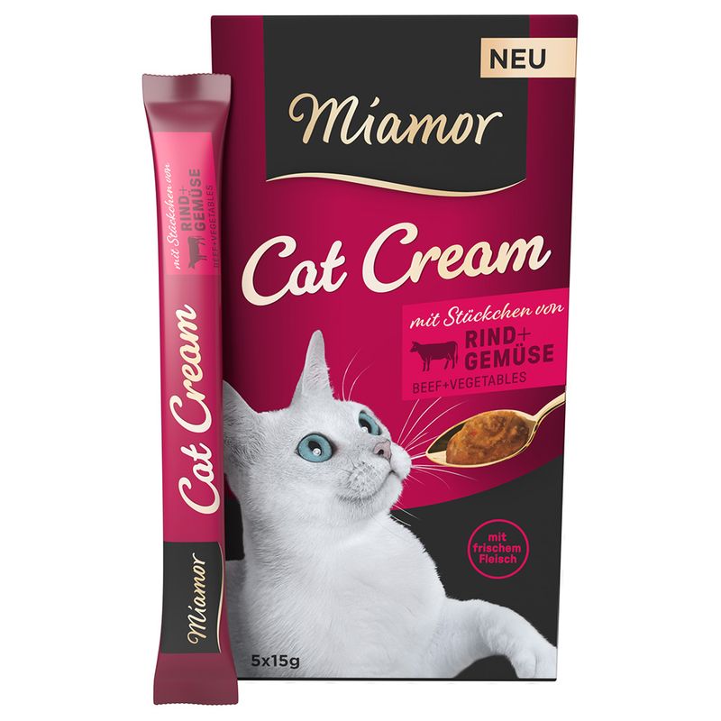 Miamor Snacks Cream nautakjöt með grænmeti 5x15g