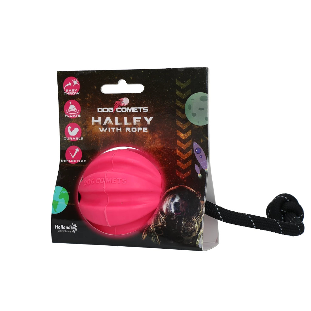 Dog Comets Ball Meteorite Pink with rope