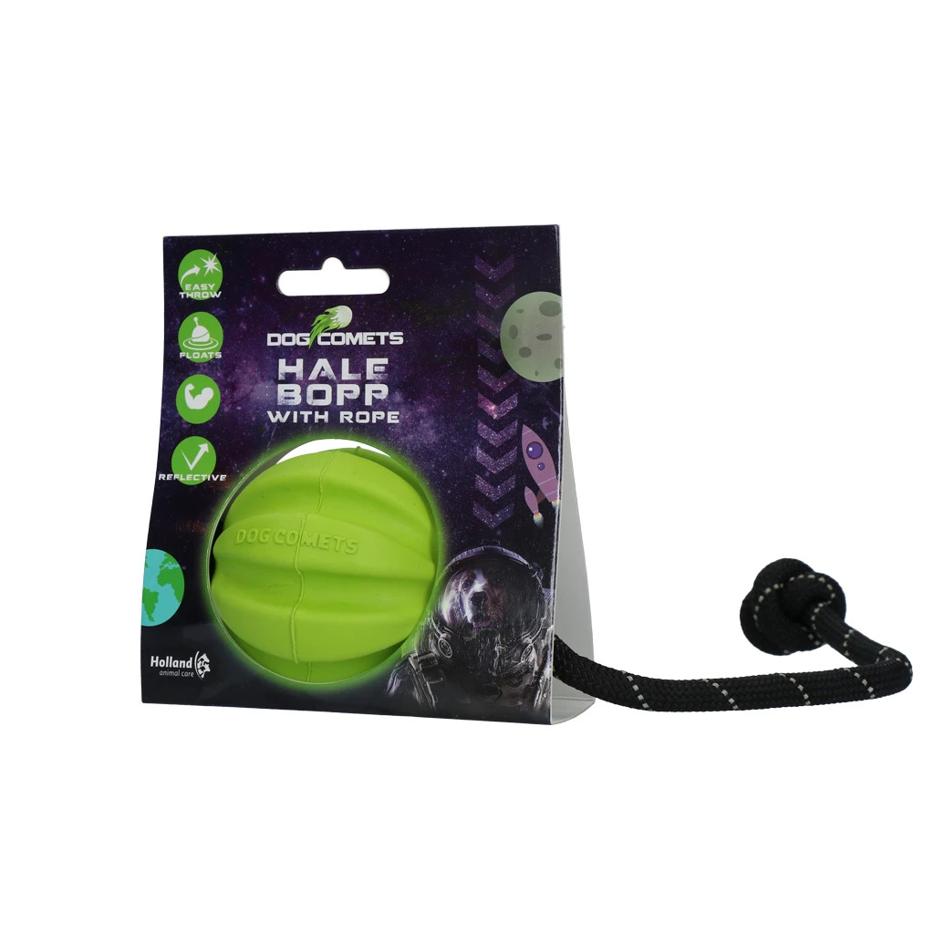 Dog Comets Ball Green/Pink/Orange with rope