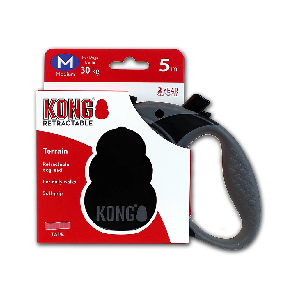 Retractable Leash Terrain Black M (5m/30kg) KONG