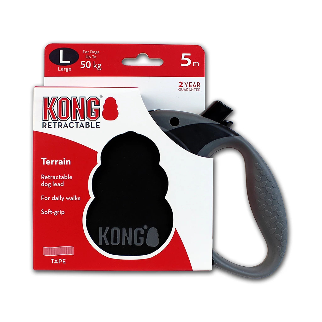 Retractable Leash Terrain Black L (5m/50kg) KONG