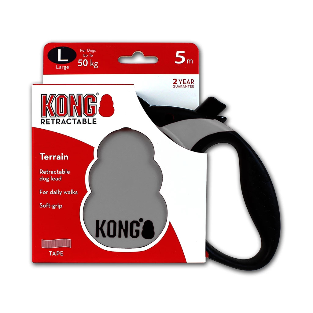 Retractable Leash Terrain Grey L (5m/50kg) KONG