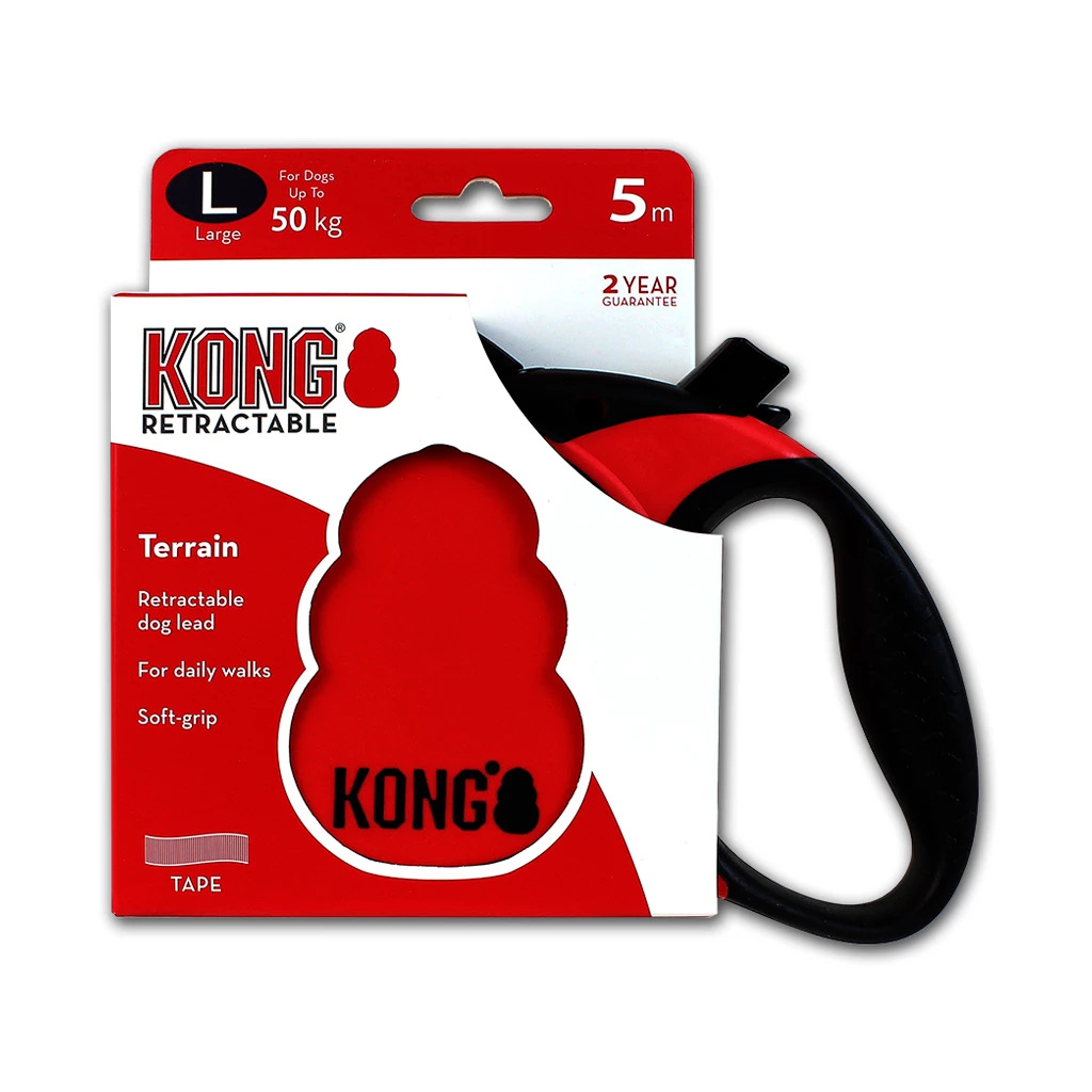 Retractable Leash Retractable Red L (5m/50kg) KONG