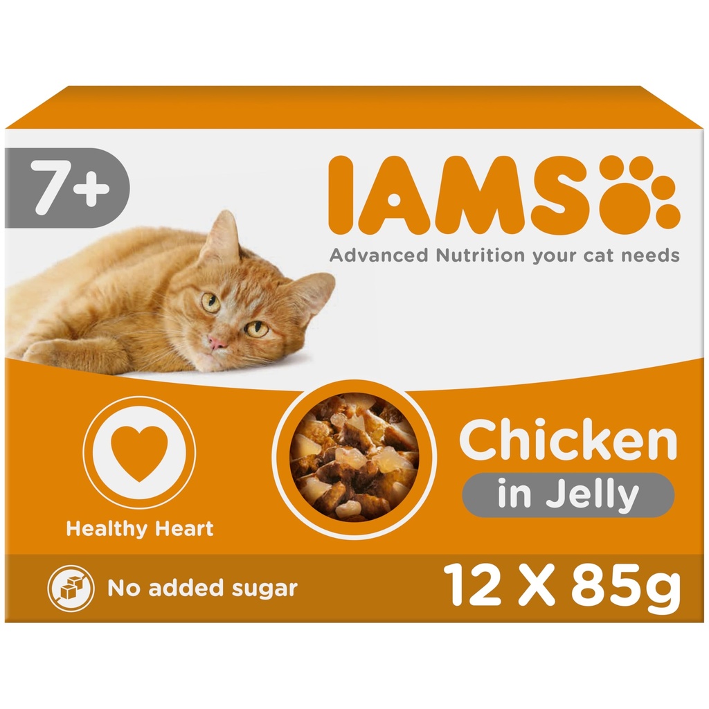 Iams Delights pouch senior chicken jelly mp 12x85gr