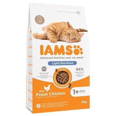 Iams cat adult sterilised/overweight chicken 3kg