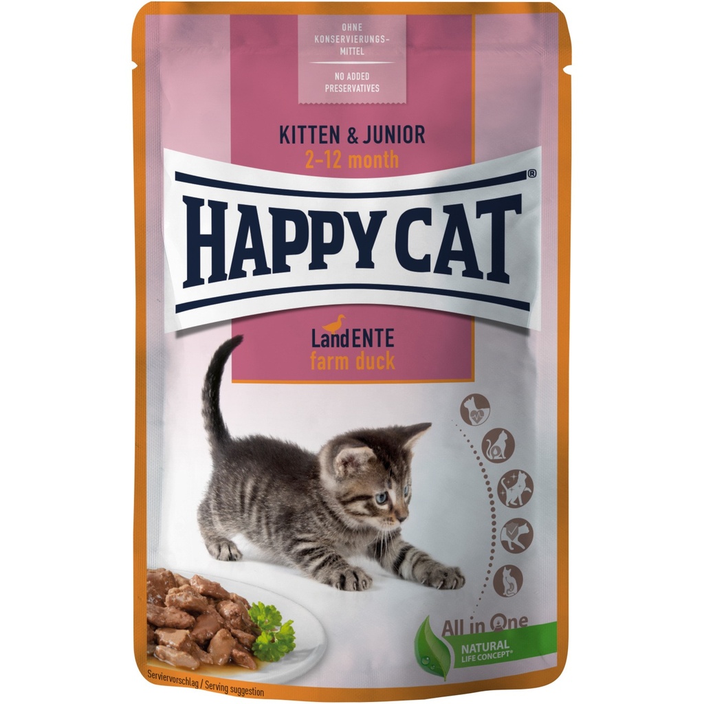 Pouch kitten & junior Farm duck 85g