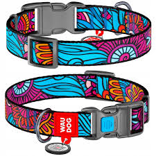 Nylon collar WOUDOG with QR code, S