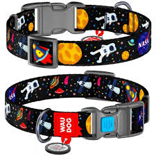 Nylon collar WOUDOG with QR code, S