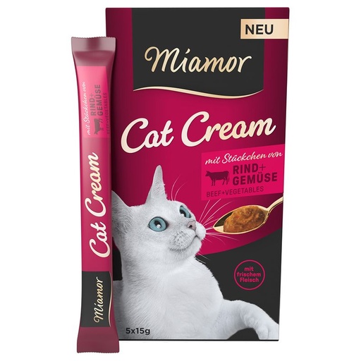 Miamor Snacks Cream nautakjöt með grænmeti 5x15g