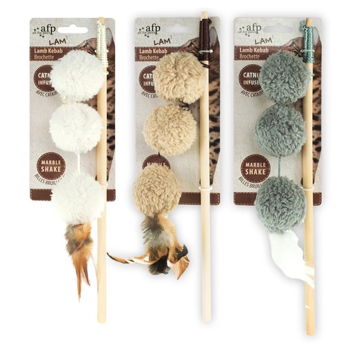 [(AFPK02107)] AFP Lambswool-Lamb Kebab Wand Catnip
