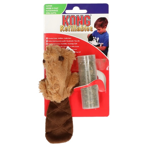 [KONGNB44E)] KONG Cat Refillable Catnip Beaver