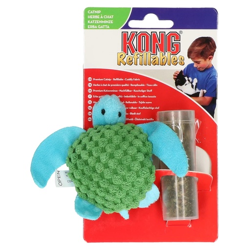 [(KONGNT43E)] KONG Cat Refillable Catnip Turtle