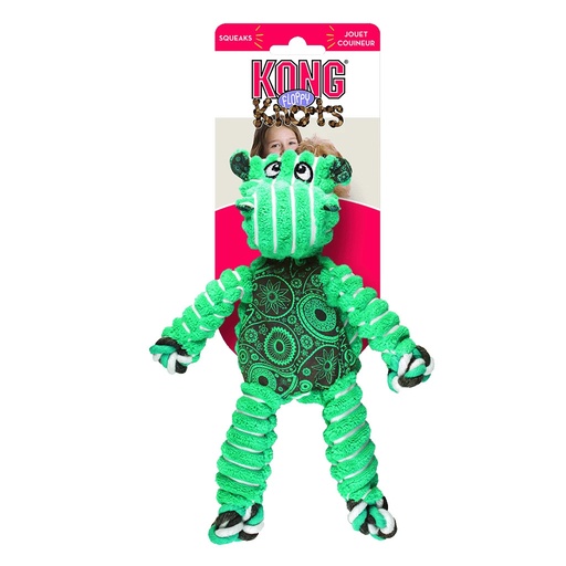 [(KONGNKF14E)] KONG Floppy Knots Hippo Medium/Large