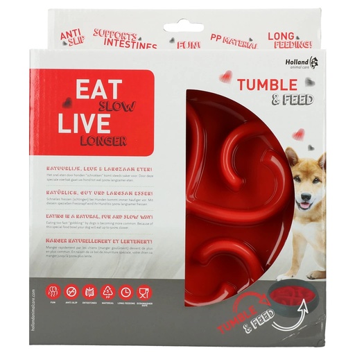 [(EATS013P)] Eat Slow Live Longer Tumble Feeder Red