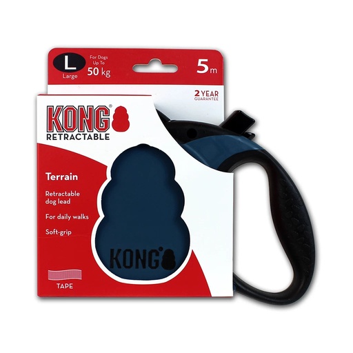 [(KONGTRNLGBL)] Retractable Leash Terrain Blue L (5m/50kg) KONG