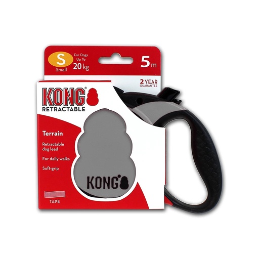 [(KONGTRNSMGY)] Retractable Leash Terrain Grey S (5m/20kg) KONG