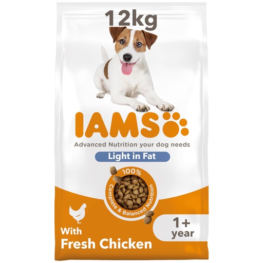 [22533] IAMS Advanced Nutrition Light in Fat Adult Dog Food (Fresh Chicken) 12Kg