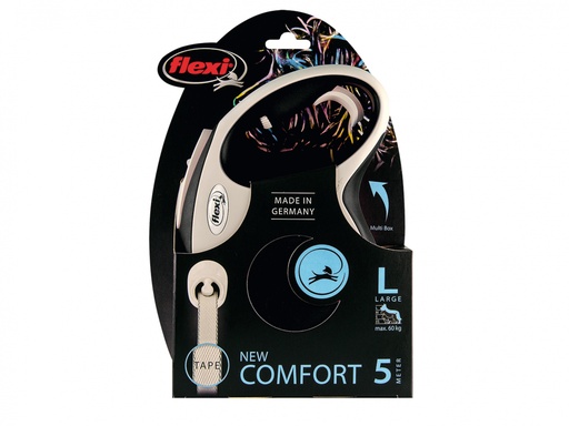 Flexi - New Comfort L 5M Tape Black Max 60Kg -Black
